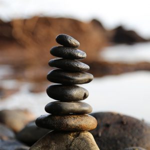 rocks balanced in a stack