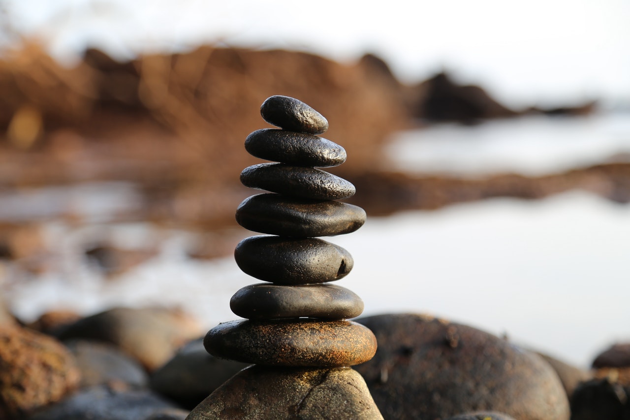 rocks balanced in a stack